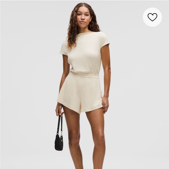 lululemon athletica Pants - Lululemon Drapey Softstreme Romper Light Ivory